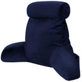 Grey Backrest Pillow with Arms, Headrest, Pockets, Removable Washable Cover, Detachable Neck Roll (Large 27") A9241