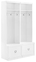 White 2-Piece Entryway Set with 2 Hall Trees K351