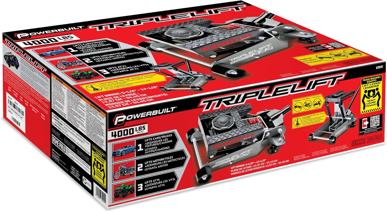 Heavy Duty 4000 lb Triple Lift Jack Y325