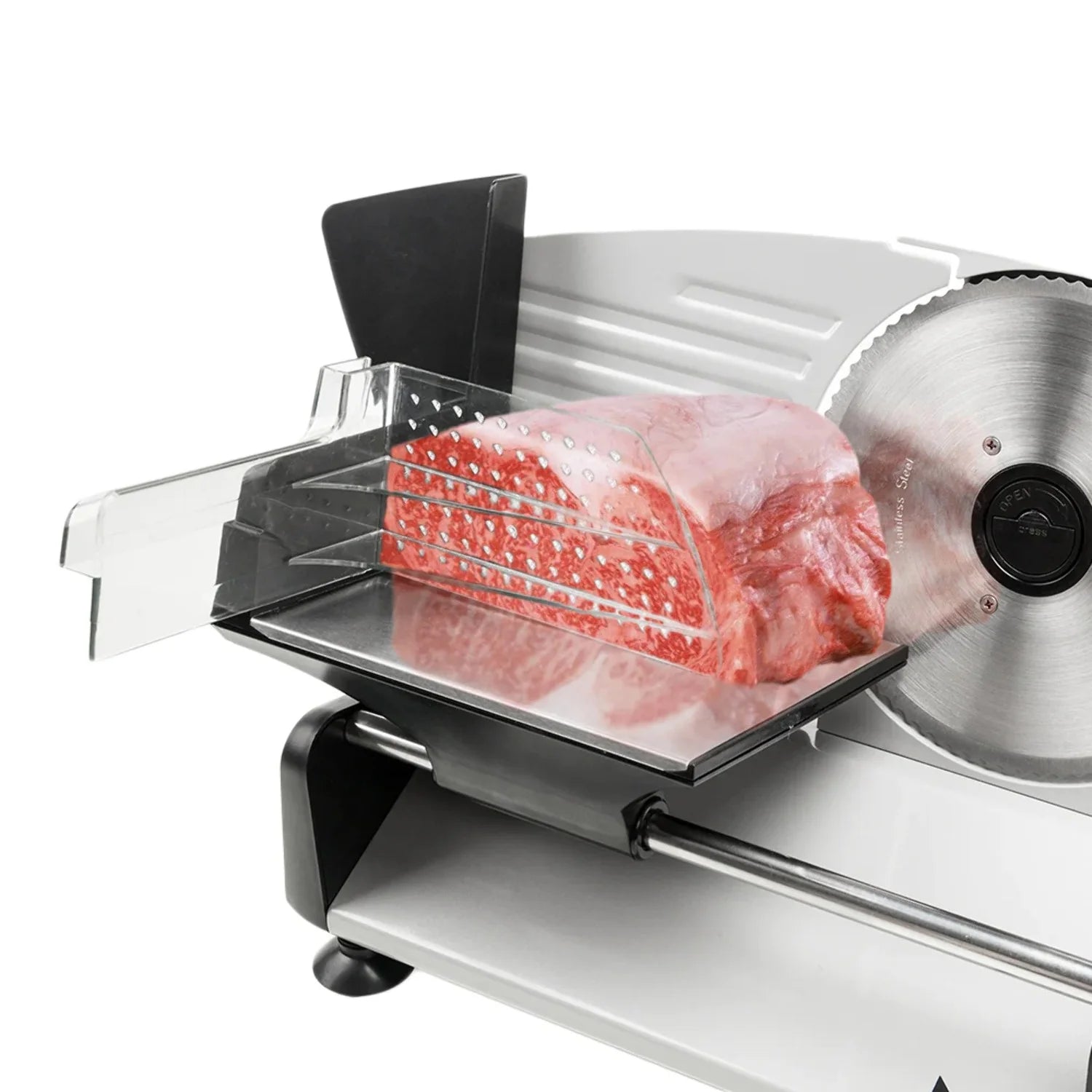 Electric Deli Food Slicer with Removable 7.5'' Serrated & Stainless Steel Blade F977983