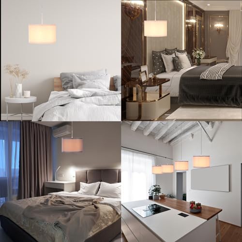 15Ft Rope Cord Hanging Lamp Fixture with On/Off Switch, White C4936