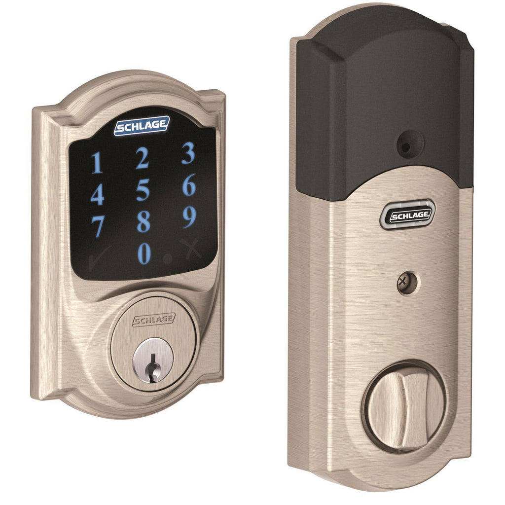 Satin Nickel Touchscreen Deadbolt with Alarm G268166