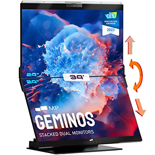 Dual 24" FHD Stacked Desktop Monitors with 1080P Webcam & Speakers, 100W USB-C Charging H1602