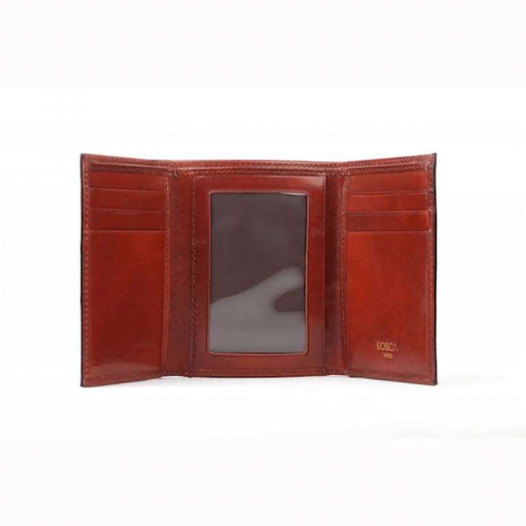 Dark Brown Leather Trifold ID Wallet G38551