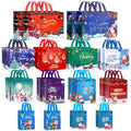 24 Pack Assorted Sizes Reusable Non-Woven Christmas Gift Bags J168926