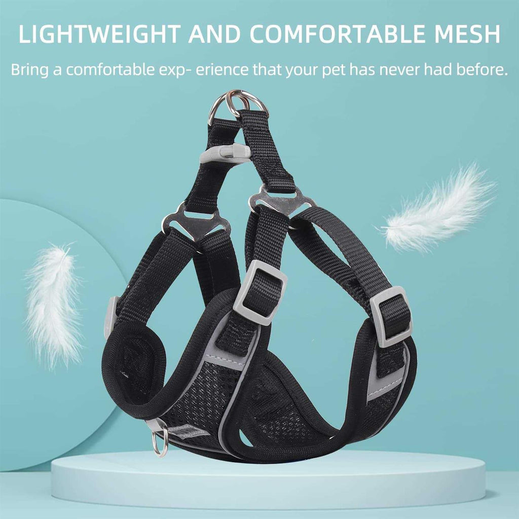 Adjustable Reflective Dog Harness with 2 Leash Clips X22782