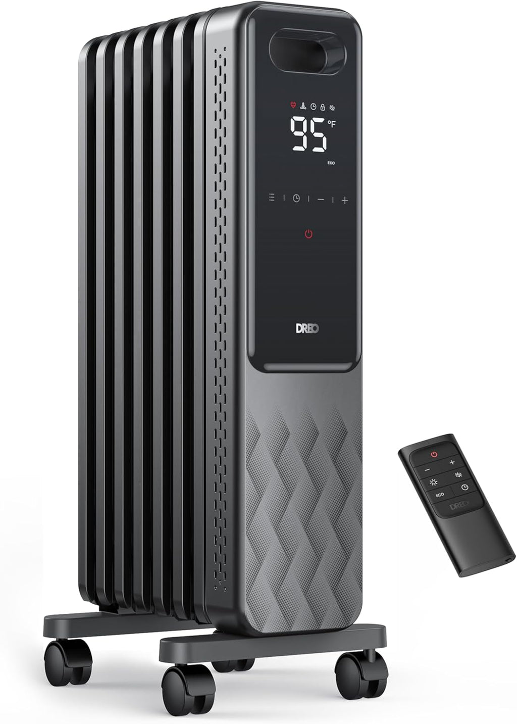 1500W Oil Filled Radiator and 15 Inch Portable Heaters Bundle with Remote Control C914