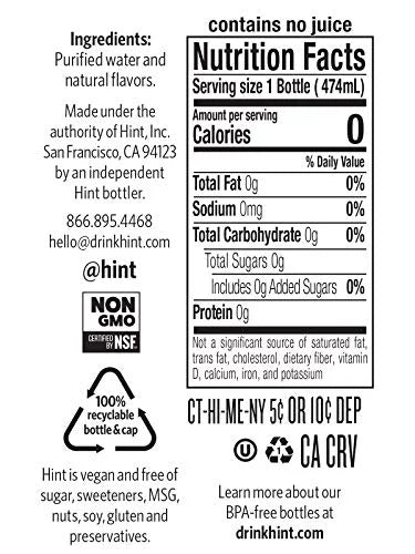 Pack of 12 16 Ounce Bottles Watermelon Blackberry Cherry Pineapple Zero Calories Zero Sugar Zero Sweeteners U903623