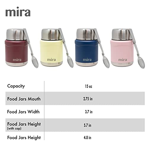 15 oz Insulated Stainless Steel Food Jar with Spoon, Pink B113
