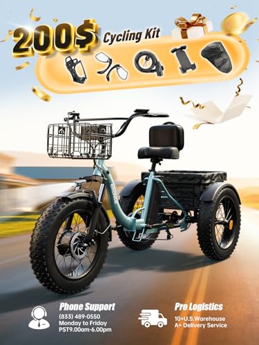 Electric Trike 20" Fat Tire 3 Wheel Folding Electric Tricycle R3621