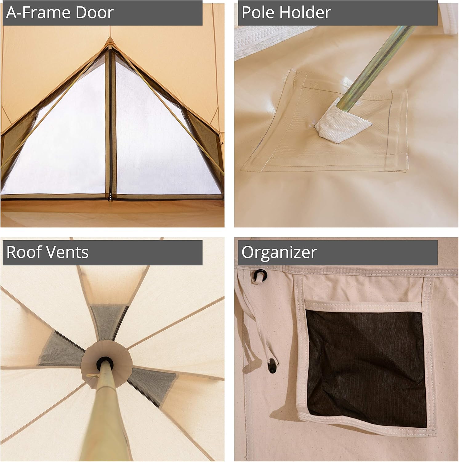 Canvas Bell Tent with Stove Jack O976248