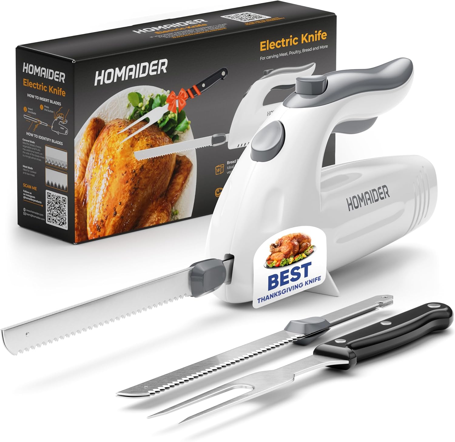 Electric Knife with Serving Fork and Carving Blades X523846