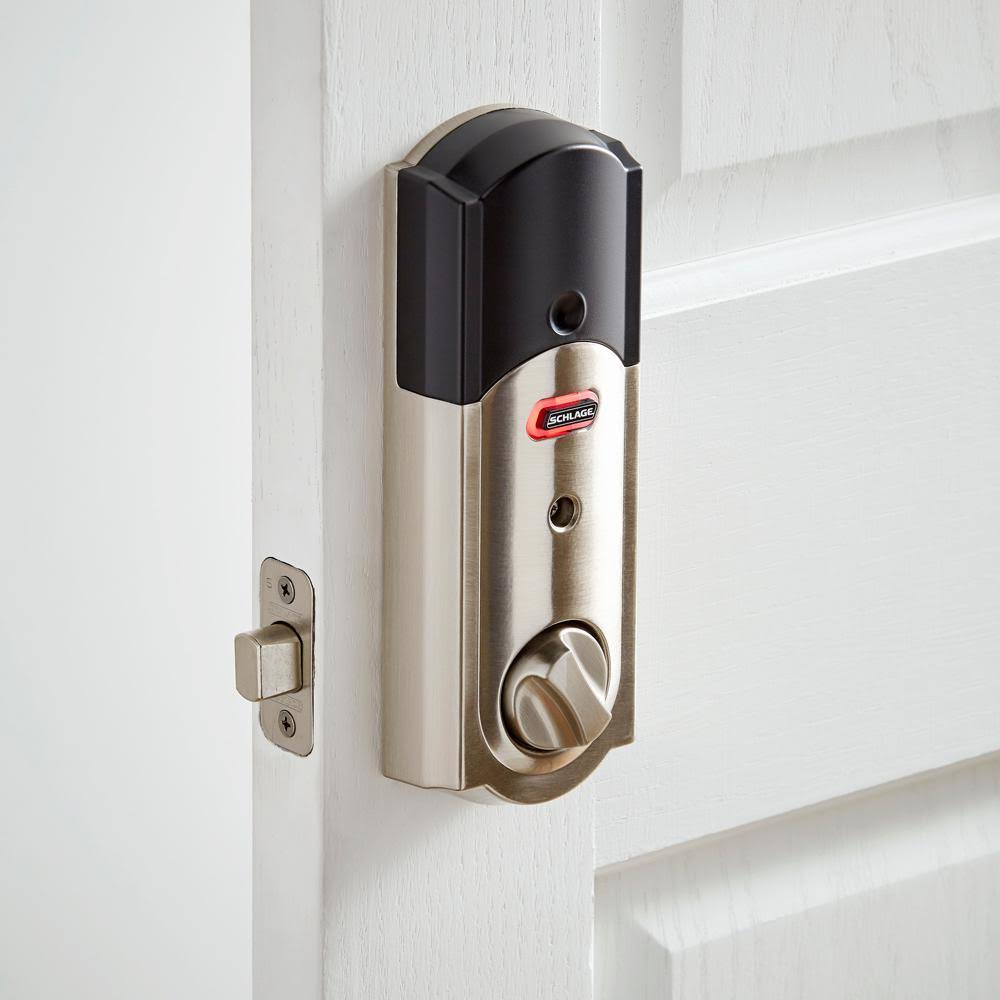 Satin Nickel Touchscreen Deadbolt with Alarm G268166