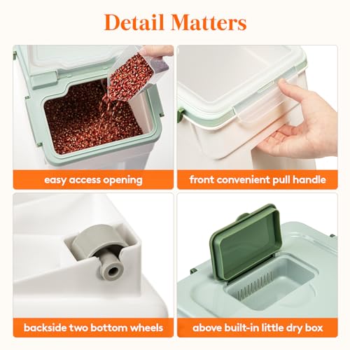 Dog Food Storage Container with Lid and Wheels V8562