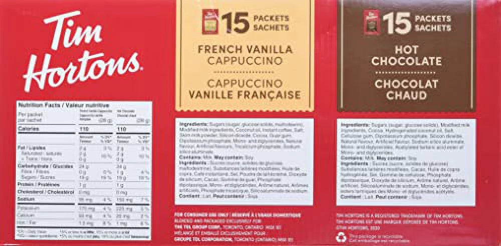 30x28g Hot Chocolate Assorted Variety, French Vanilla & Cappuccino R120