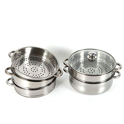3 Tier Stainless Steel Steamer Pot with Lid V96478