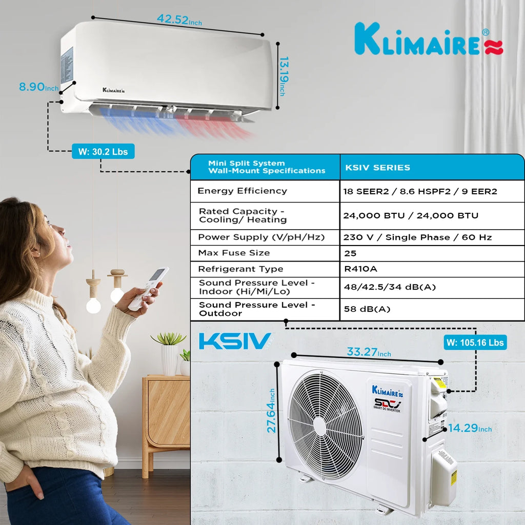 24,000 Btu 18.5 SEER2 Ductless Mini-Split Heat Pump Air Conditioner P89045