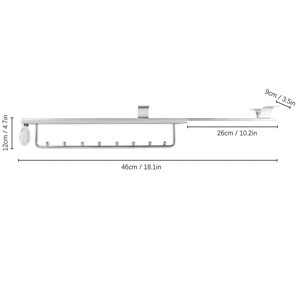 Stainless Steel Clothes Rail Retractable Closet Pull Out Rod 46x14x10cm U8308