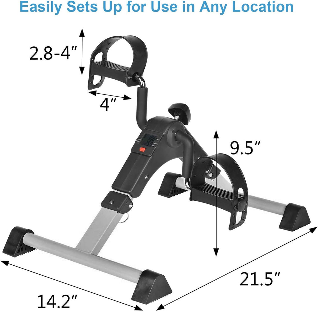 Silver Mini Exercise Bike Pedal Exerciser with LCD Monitor A192567