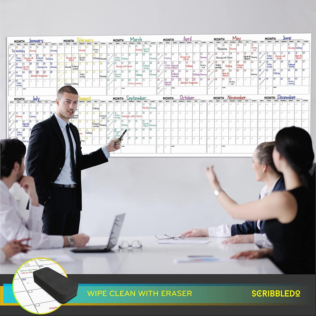 100"x36" White Board Calendar Dry Erase Wall Calendar X207331