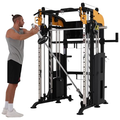 Smith Machine with Lever Arms Pulley Ratio 2:1 Squat Rack Pull Up Bar C56123