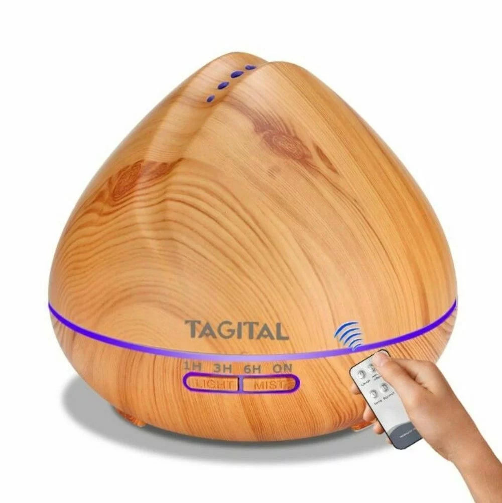 550ml Wood Grain Ultrasonic Cool Mist Aroma Essential Oil Diffuser N4115