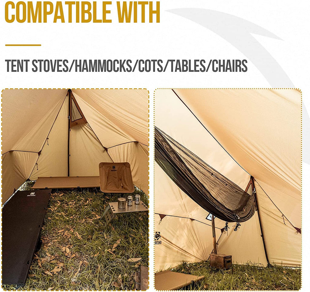 Hammock Hot Tent with Stove Jack, Waterproof Camping Tarp, PU3000mm 4 Season Tent V8052