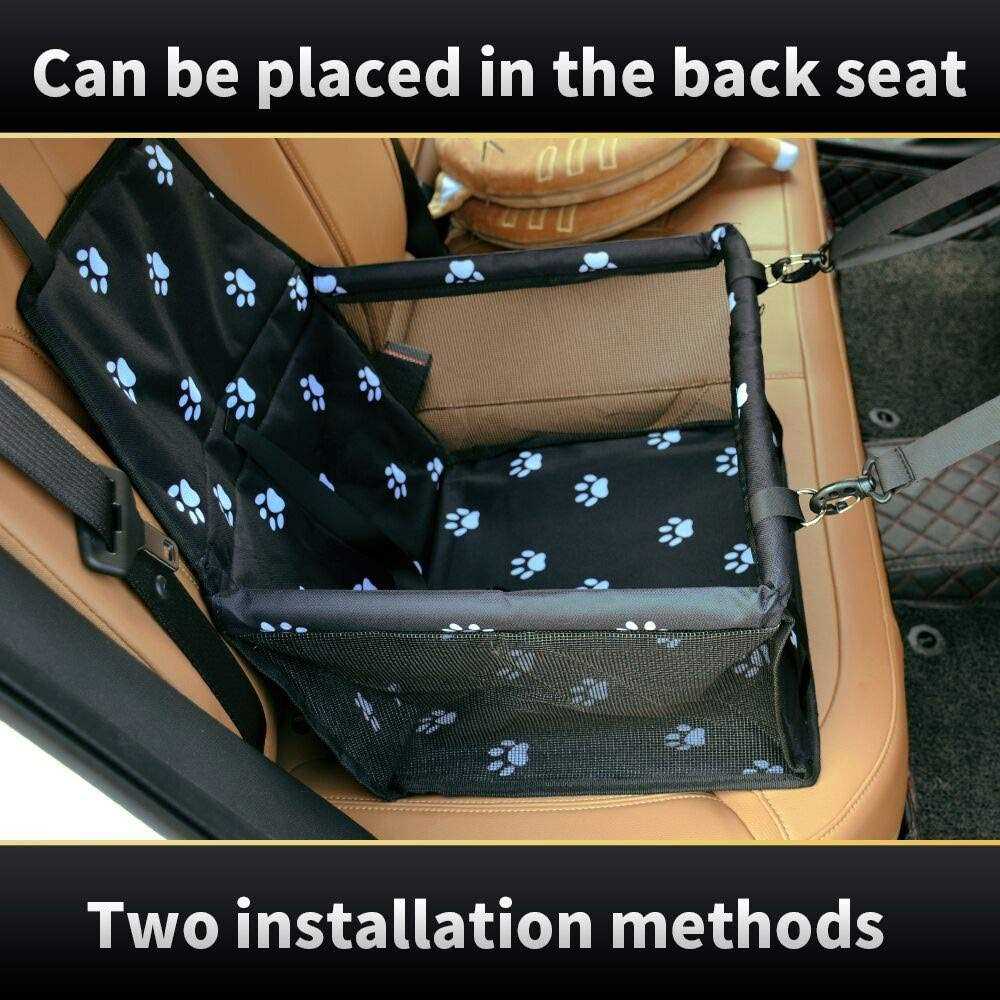 Dog Car Seat with Clip-On Safety Leash and PVC Support Pipe L137