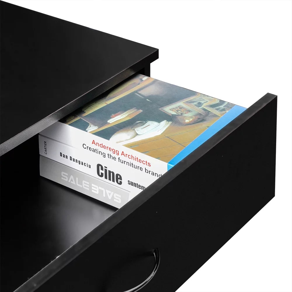 Black 4-Drawer MDF Wood Dresser B42038
