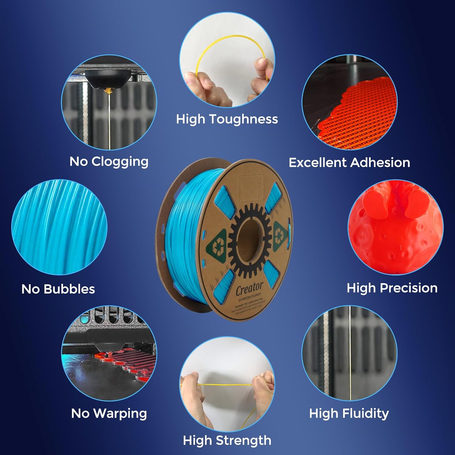 3D Printer with Extra 1KG HS PLA Cyan Filament Q785