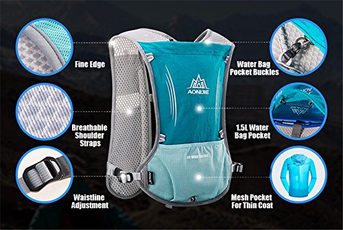 5L Outdoor Sport Camping Backpack Hydration Vest Pack with 500ml Soft Flask A666765