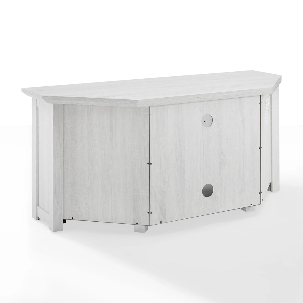 Whitewash Wood Corner TV Stand with Fireplace G522609