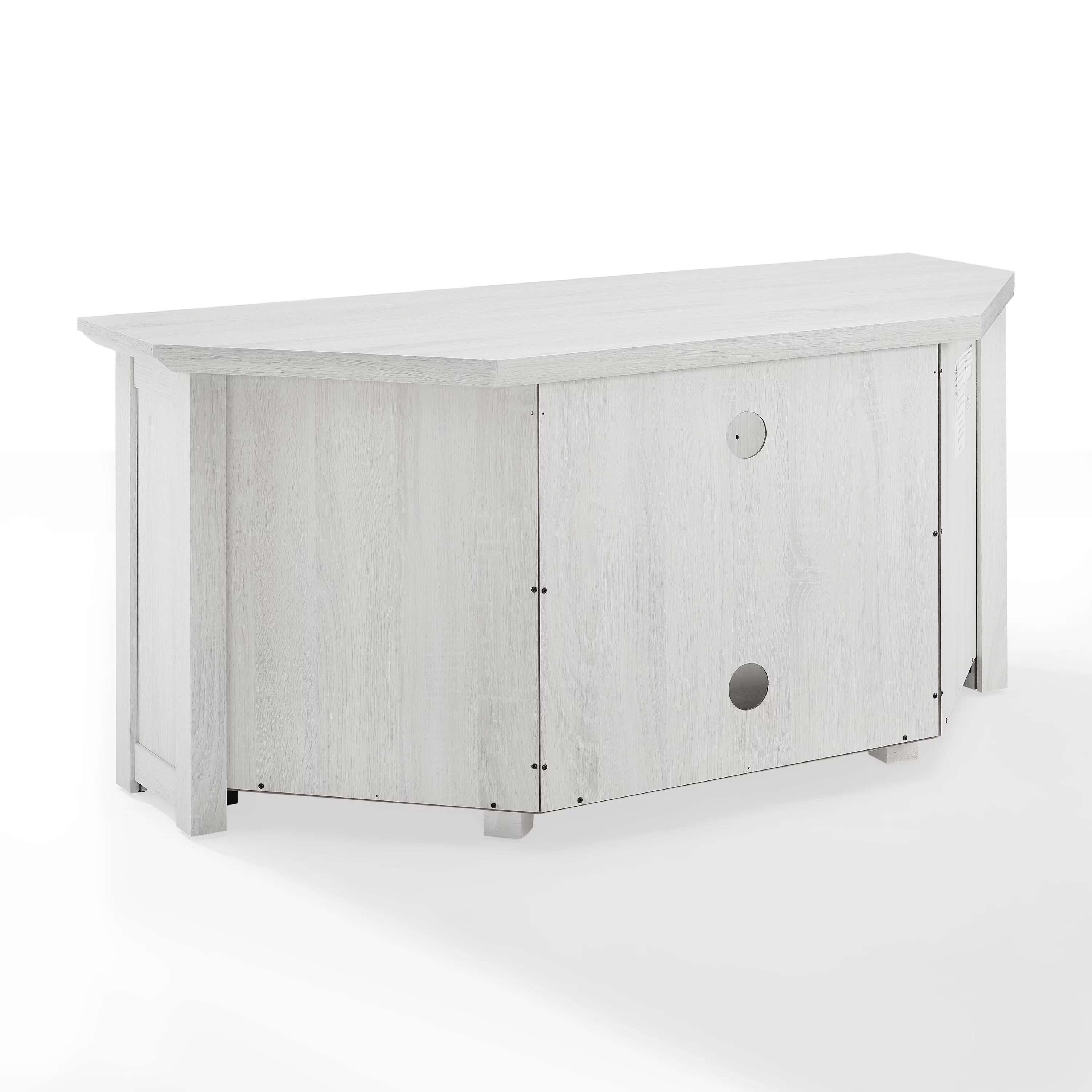 Whitewash Wood Corner TV Stand with Fireplace G522609