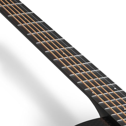 Acoustic Electric Guitar Carbon Fiber 41" 4/4 Sized Guitar Bundle with Hard Case P2766