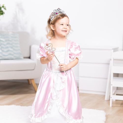 3 pcs Pink Gown Tiara Wand Costume Set X318