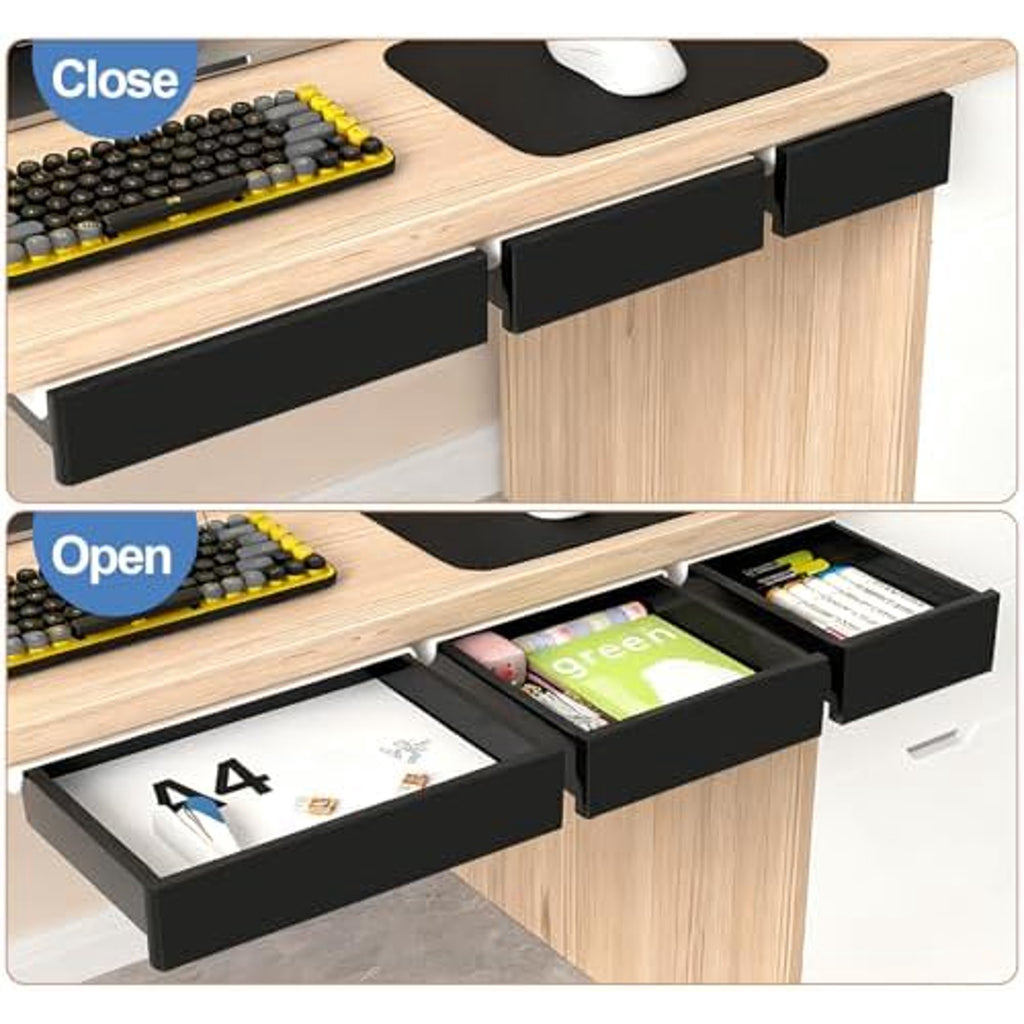 3 Pack Slide Out Desk Drawers, Black V240285