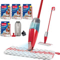 Red Microfiber Spray Mop with 4 Extra Refills Z798473