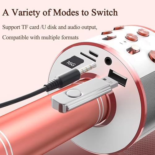 Black Wireless Bluetooth Karaoke Microphone Speaker C39085