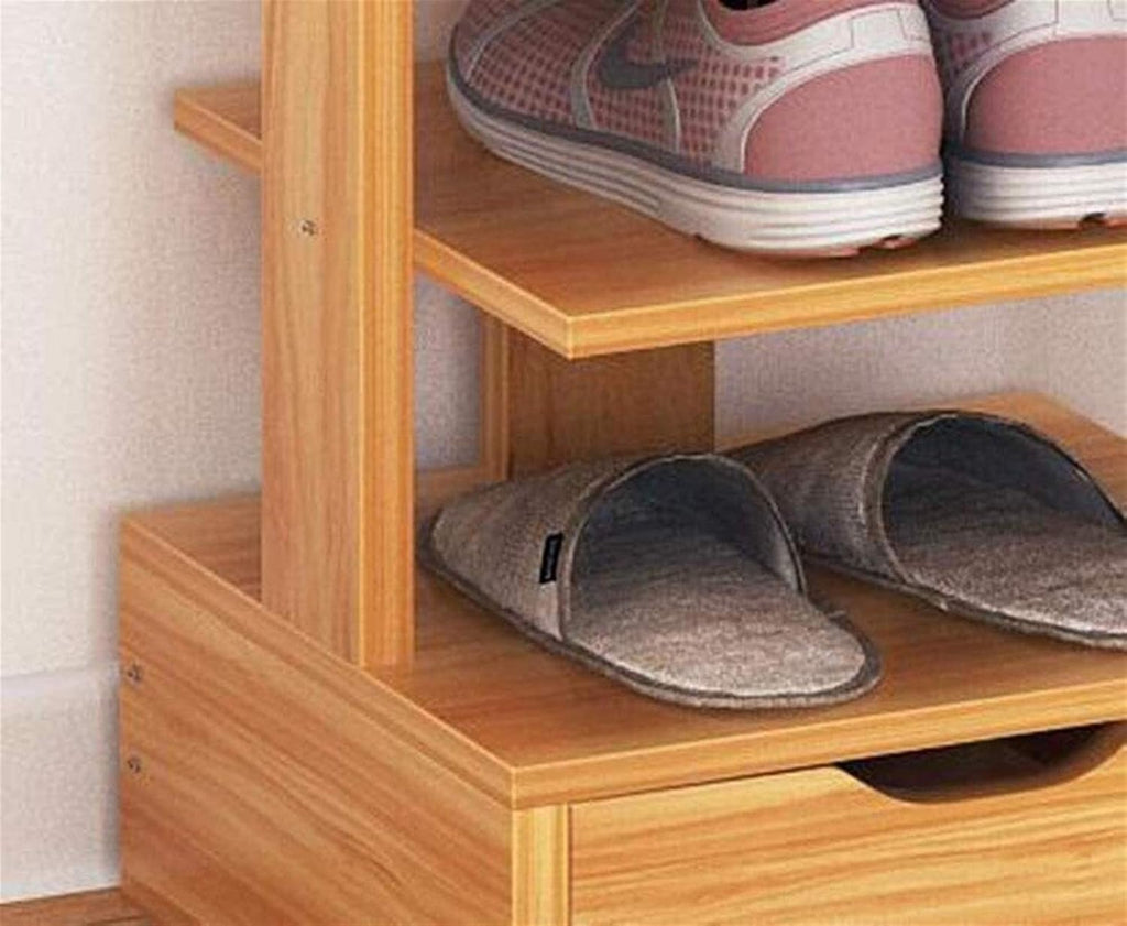 Tall Narrow Shoe Cabinet with Adjustable Shelf and Drawer J12741