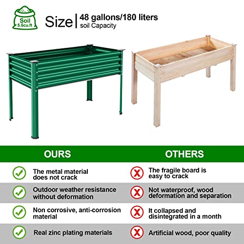 Galvanized Raised Garden Bed with Legs, Oval Large Metal Raised Garden Beds Z23206