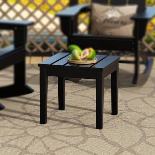 Black 18" HDPE Outdoor Side Table K9205