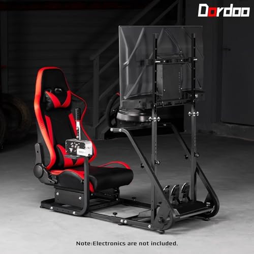Racing Simulator Cockpit with Monitor Mount, red Seat S25184