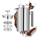 34 Ounce Stainless Steel French Press Coffee Maker with 3 Filter Z8437