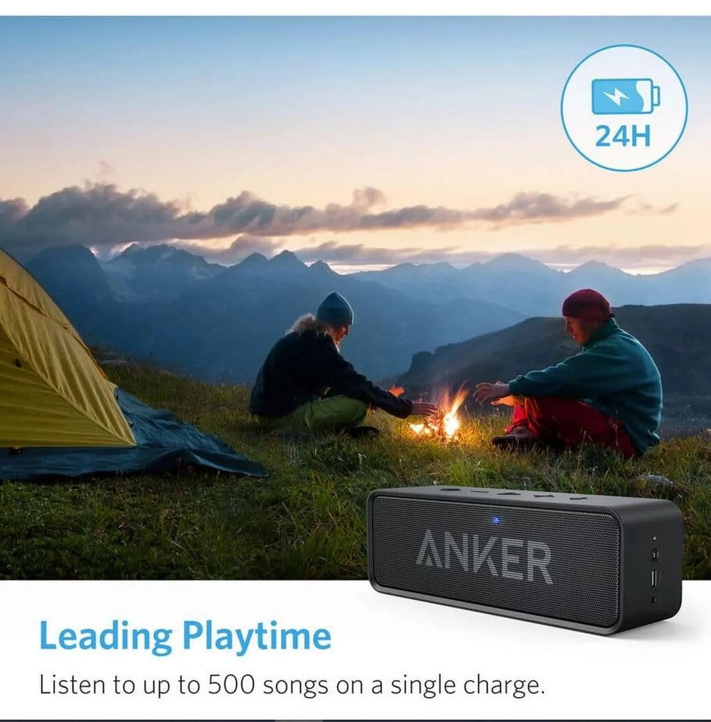 Black Portable Bluetooth Speaker Waterproof 24H Playtime Q108843