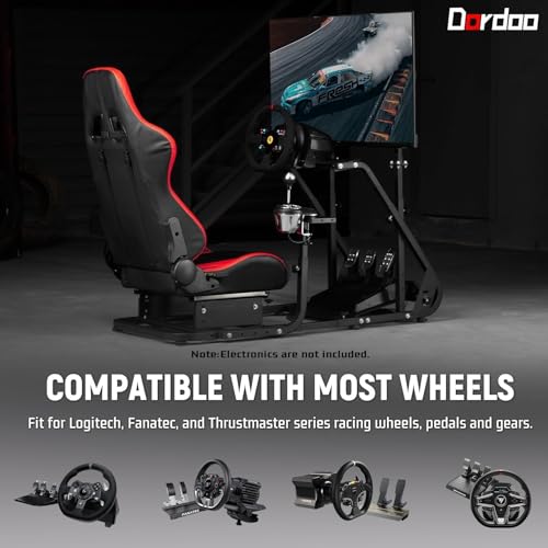 Racing Simulator Cockpit with Monitor Mount, red Seat S25184