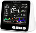 14 in 1 Air Quality Monitor Indoor with Beep Alarm, PM1.0|PM2.5|PM10|HCHO|TVOC|AQI|Temperature|Humidity|Time, Battery Powered Air Monitor I5107