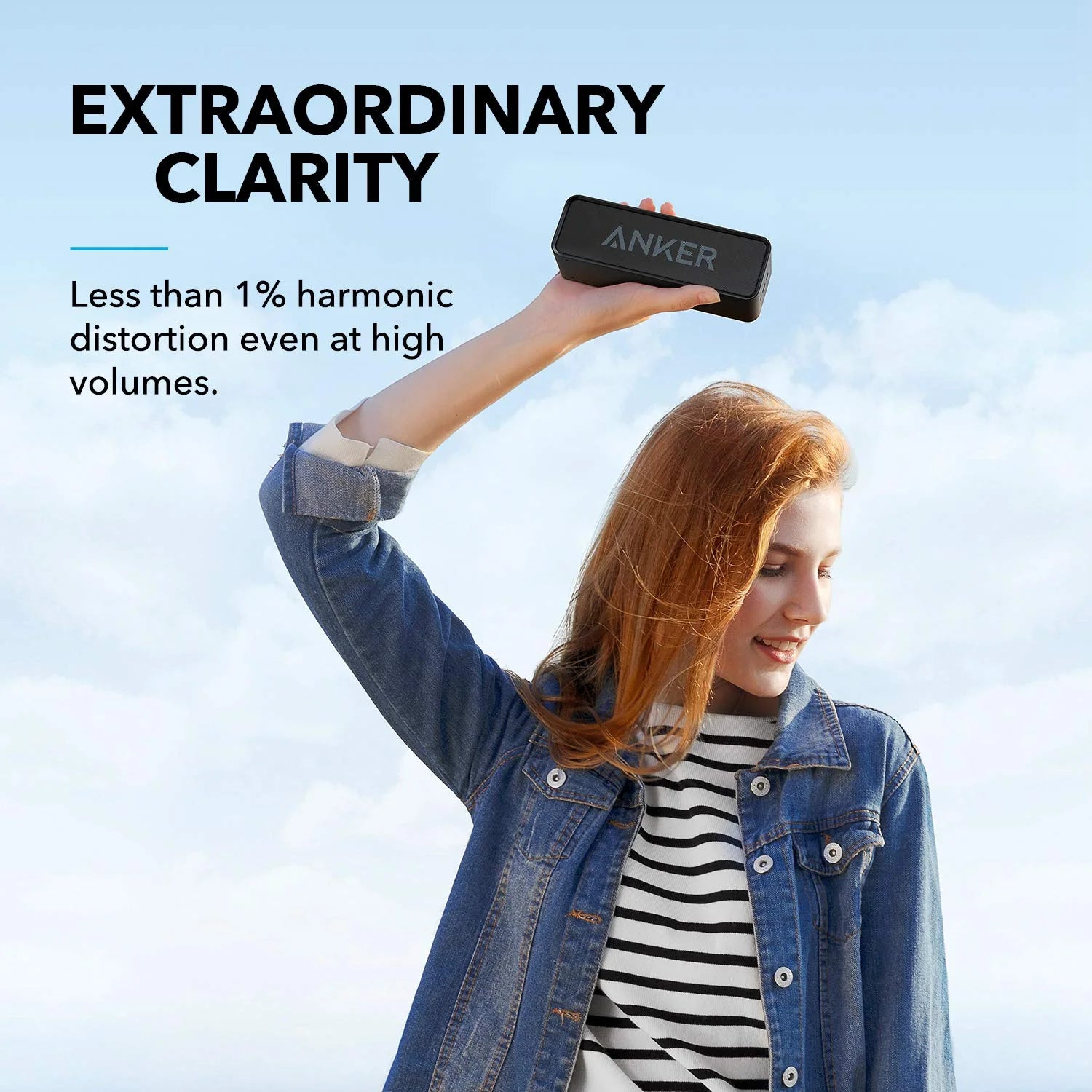 Black Portable Bluetooth Speaker Waterproof 24H Playtime Q108843