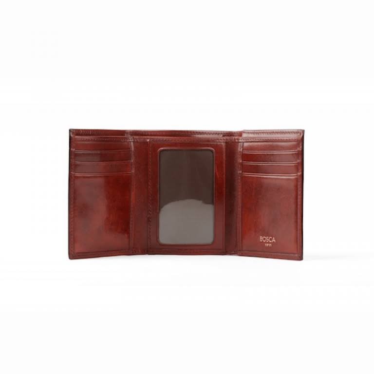 Dark Brown Leather Trifold ID Wallet G38551