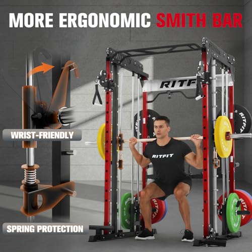Multi-Function Smith Machine with Cable Crossover System R67401