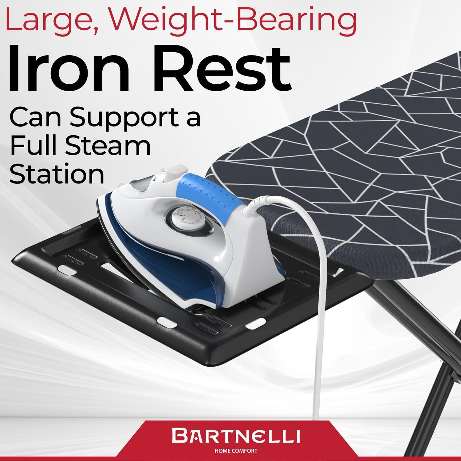 13x43 Ironing Board with Reinforced Steel Legs, Adjustable Height, 4-Layer Padding M66964